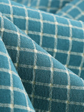 Load image into Gallery viewer, Green Plaid Turn Down Collar Short Sleeves 1950S Vintage Shirt Dress