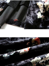 Load image into Gallery viewer, Lace V Neck Floral Velvet Dress Vintage Dress