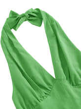 Load image into Gallery viewer, Green Vintage Halter Backless 1950S Vintage Dress