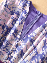 Load image into Gallery viewer, Lilac V Neck Short Sleeve Floral Print Maxi Dress Beach Vacation Outfit