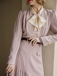 Lilac Ruffles Top And Swing Skirt Dress Set