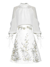 Load image into Gallery viewer, Embroidered Long Sleeve Blouse And Skirt Vintage Set 1950S Dress