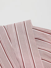 Load image into Gallery viewer, 2PS Pink Vertical Stripes 1950S Vintage Classic Top And Rose High Waist Skirt Suit