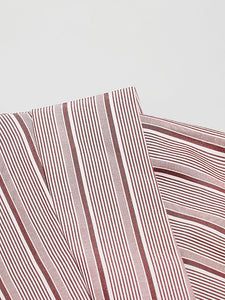 2PS Pink Vertical Stripes 1950S Vintage Classic Top And Rose High Waist Skirt Suit