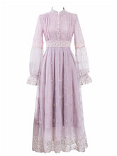 Load image into Gallery viewer, Embroidered Puff Long Sleeve Edwardian Revival Dress