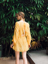 Load image into Gallery viewer, 3PS Yellow Fairy Vintage One Piece Dress And Bikinis Swimwear Bathing Suit