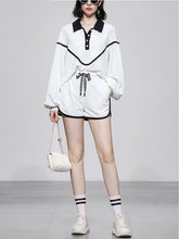 Load image into Gallery viewer, 2PS Sportswear White 1950S Vintage Girdle Sweatshirt And Shorts Set