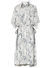Load image into Gallery viewer, Apricot Doll Sleeves Nipped Waist Slim Print Shirt Dress
