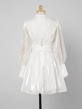 Load image into Gallery viewer, 1960S White Puff Long Sleeve Organza Dress