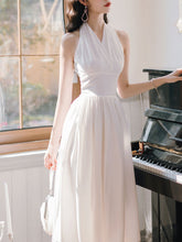 Load image into Gallery viewer, White Halter Sexy Marilyn Monroe Same Style 1950S Vintage Dress