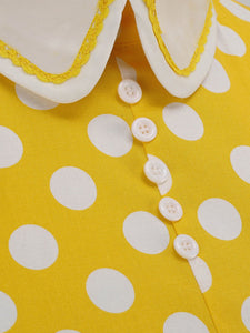 Polka Dots Peter Pan Collar 1950S Dress With Pockets