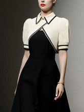 Load image into Gallery viewer, 2PS White Cape With Black Spaghetti Strap 1950S Dress Set