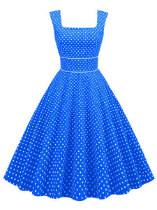 Red Polka Dots Sleeveless 1950S Vinatge Dress With Pockets