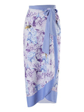 Load image into Gallery viewer, Floral Print Flower Strap One Piece With Bathing Suit Wrap Skirt