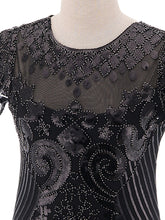Load image into Gallery viewer, 1920S Short Sleeve Fringed Sequin Gatsby Flapper Dress