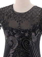 Load image into Gallery viewer, 1920S Short Sleeve Fringed Sequin Gatsby Flapper Dress