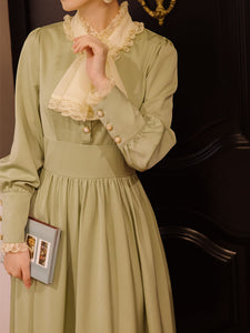 Light Green Ruffles Edwardian Revival Dress