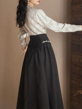 Load image into Gallery viewer, 2PS Bowknot Sweater And Pleats With Glass Diamond Swing Skirt 1950S Hepburn Style Outfits