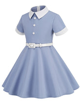 Load image into Gallery viewer, Kids Little Girls&#39; Dress Peter Pan Solid Color Cotton 1950S Vintage Dress