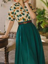 Load image into Gallery viewer, Flowers Print Shirt And Swing Skirt Dress Set