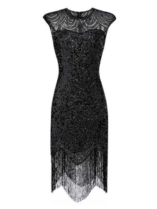 1920S Fringed Sequin Gatsby Flapper Dress