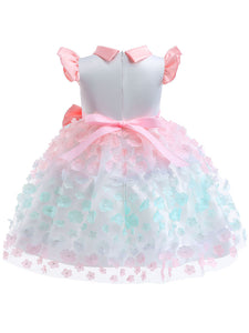 Kids Little Girls' Dress Princess Flowers Birthday Christening Dress