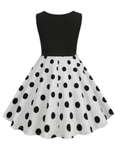 Load image into Gallery viewer, Kids Little Girls&#39; Dress Crew Neck Polka Dot Cotton 1950S Vintage Dress