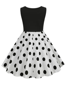 Kids Little Girls' Dress Crew Neck Polka Dot Cotton 1950S Vintage Dress