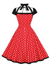 Load image into Gallery viewer, Minnie 1950s Polka Dot Cap Sleeve Vintage Swing Dress