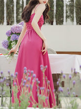 Load image into Gallery viewer, Fuchsia Spaghetti Strap Swing Vintage 1950S Dress