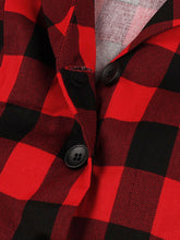 Load image into Gallery viewer, Red Plaid Turn Collar Cotton Vintage 1950S Dress With Belt