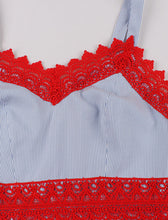 Load image into Gallery viewer, 1950S Spaghetti Strap Vintage Dress With Red Lace