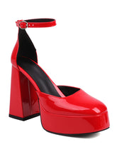 Load image into Gallery viewer, 12CM High Heel Red Pointed Toe Platform Mary Jane Pump