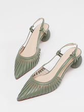 Load image into Gallery viewer, Women&#39;s Ball Heel Sandals Pointed Toe Hollow Belt Leather Vintage Shoes