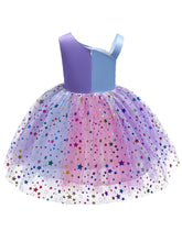 Load image into Gallery viewer, Kids Little Girls&#39; Dress PrincessRainbow One Shoulder Birthday Christening Dress