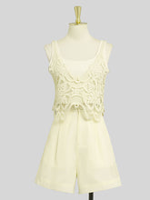 Load image into Gallery viewer, 4PS Yellow 1950S Vintage Camisole Lace Vest And Shorts Coat Set