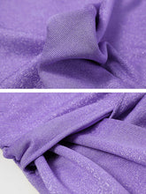 Load image into Gallery viewer, Electric Violet Crew Collar Long Sleeve Sequins Pleated Knitted Sweater Dress
