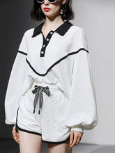 Load image into Gallery viewer, 2PS Sportswear White 1950S Vintage Girdle Sweatshirt And Shorts Set