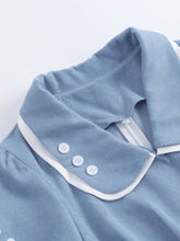 Load image into Gallery viewer, Baby Blue Corduroy Bud Short Sleeves 1950S Vinatge Dress With Pockets