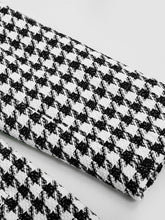 Load image into Gallery viewer, Black And White Ruffles Houndstooth Tweed 1940S Coat