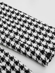 Black And White Ruffles Houndstooth Tweed 1940S Coat