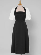 Load image into Gallery viewer, White And Black Audrey Hepburn Dress Vintage 1950S Dress