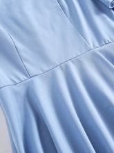 Load image into Gallery viewer, Blue Square Collar 1950S Swing Vintage Dress