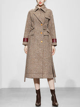 Load image into Gallery viewer, Brown Plaid Long Sleeve Women&#39;s Winter Coat