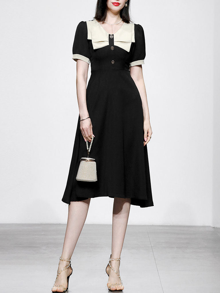 Black Dress With White Bow Collar Vintage 1950S Hepburn Style Outfits Jolly Vintage Black Dress With White Bow Collar Vintage 1950S Hepburn Style Outfits Jolly Vintage