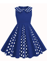 Load image into Gallery viewer, Kids Little Girls&#39; Dress Peter Pan Collar Polka Dot Cotton 1950S Vintage Dress