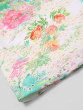 Load image into Gallery viewer, White 1960S Vintage Floral Printed Pearl Puff Sleeve Bodycon Dress