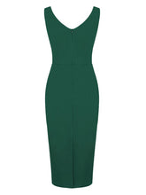 Load image into Gallery viewer, Solid Color Sweet Heart Collar 1950S Vintage Bodycon Dress