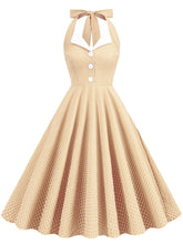 Load image into Gallery viewer, Plaid Vintage Halter Backless 1950S Vintage Dress