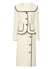 Load image into Gallery viewer, 2PS Apricot 1950S Vintage Classic Top And High Waist Skirt Suit